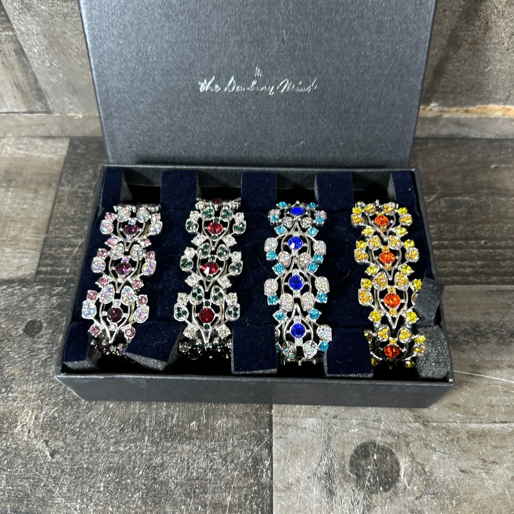 Danbury Mint Seasonal Sensations Set of 4 Colorful Rhinestone Stretch Bracelets - Picture 5 of 5